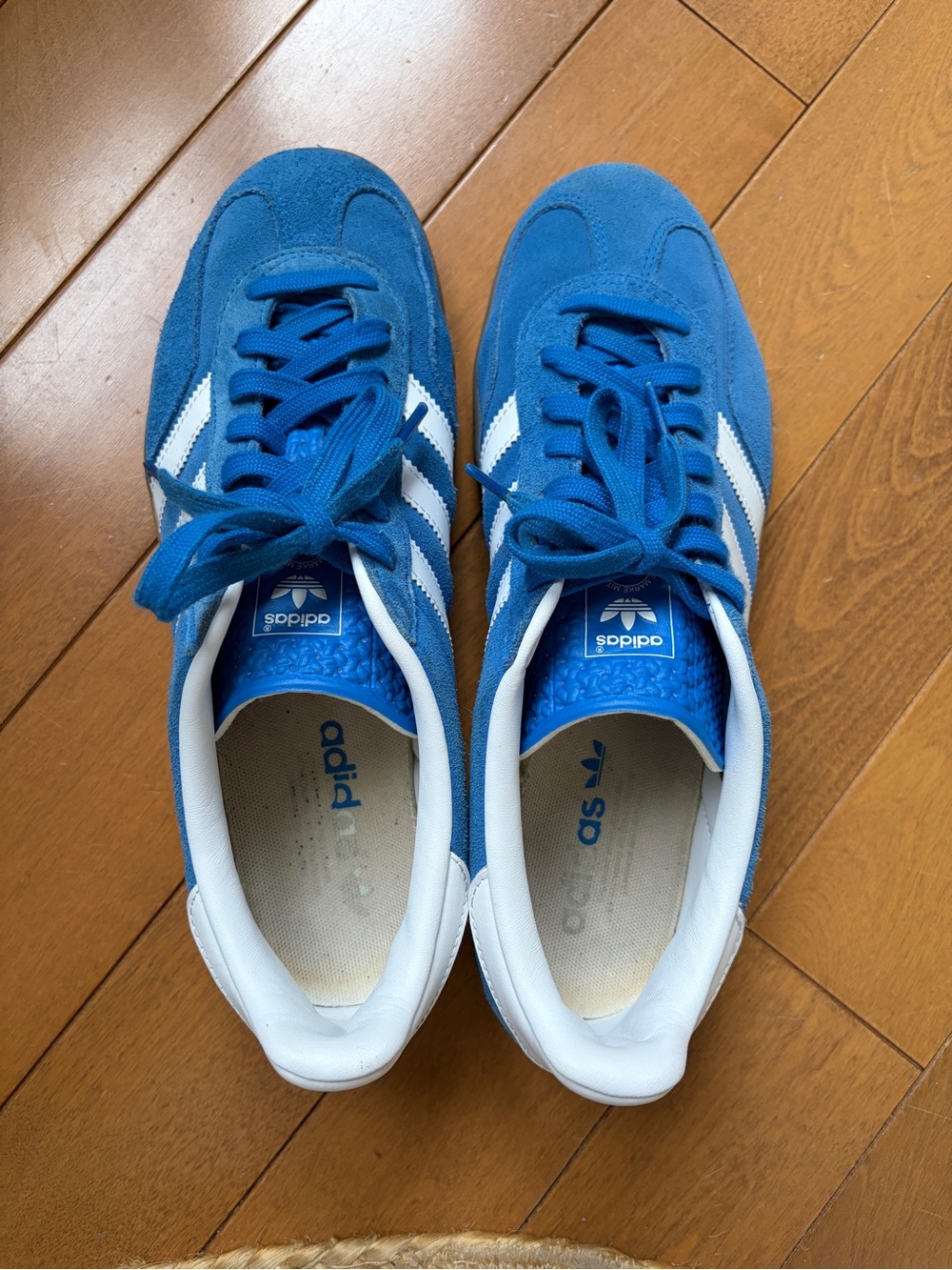 adidas Blue and White Gazelle’s